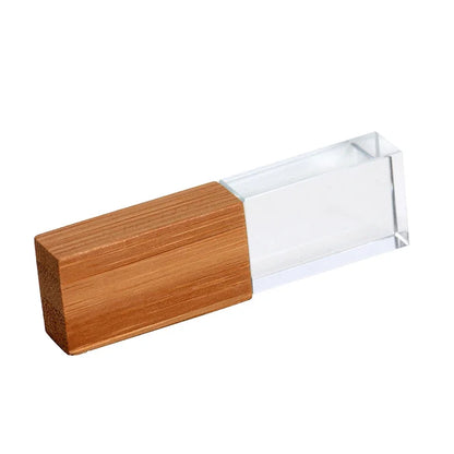 JASTER Crystal Plus Push-pull Box Maple USB Flash Drive 16GB 32GB 64GB 128GB Free Custom Logo Pen Drive Creative Business Gifts