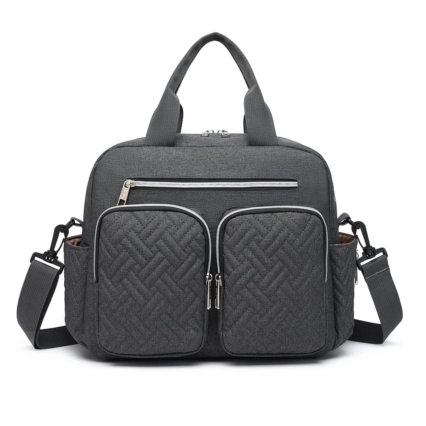 KONO Baby Diaper Bag, stylish and versatile for moms and dads, travel bag with insulated pockets for bottles and snacks