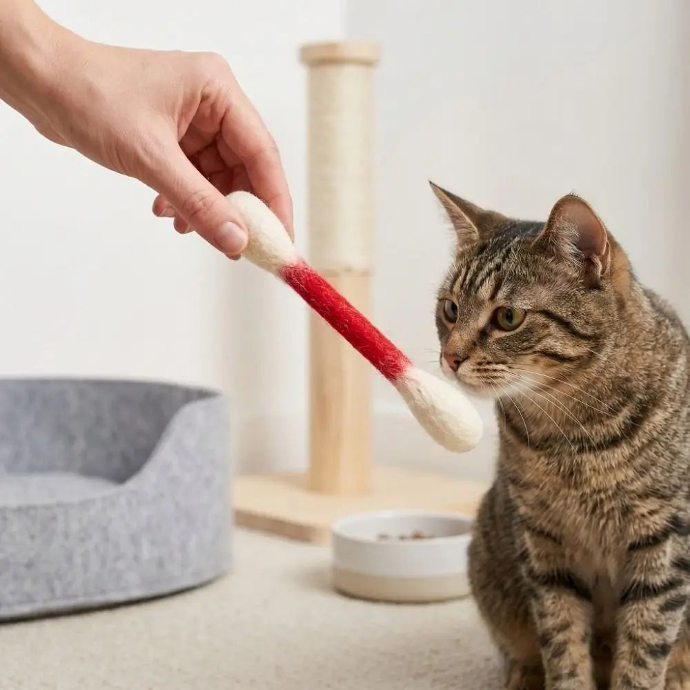 6Pcs Oversized Cotton Swab Cat Toy Anti-Boredom Durable Kitten Chew Toy Soft Texture Lightweight Cat Teething Chew Toy