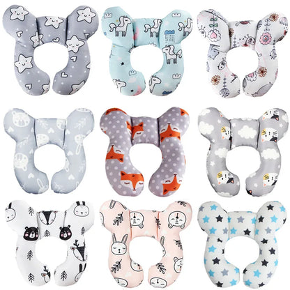 Baby Pillow Head Support Belt Set Protective Travel Car Seat Head Neck Support Pillows Newborn Children U Shape Headrest Cushion