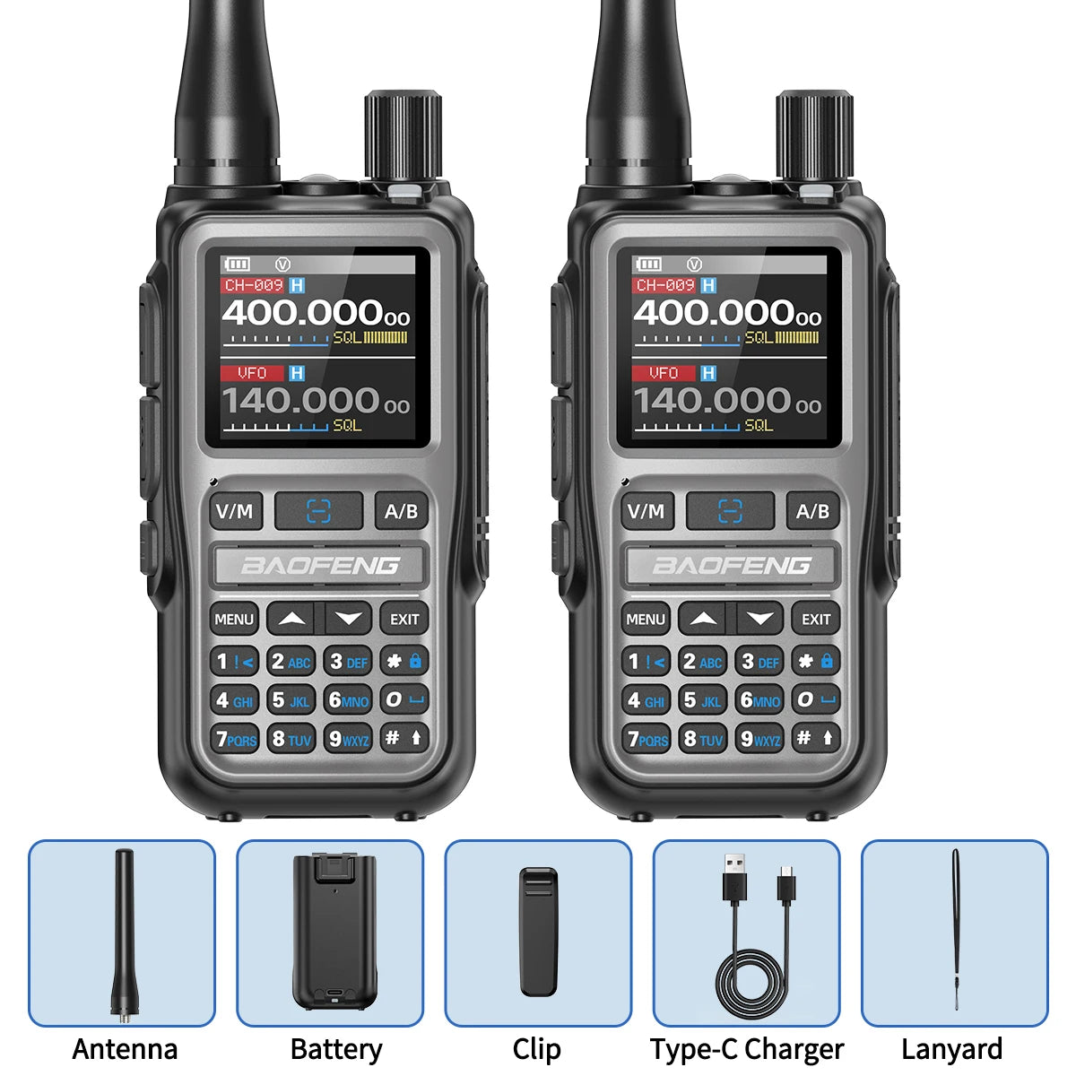 Baofeng UV-5R Mini Walkie Talkie Bluetooth Programming Wireless Copy Frequency Full Band 999CH AM FM Type-C Long Range Ham Radio
