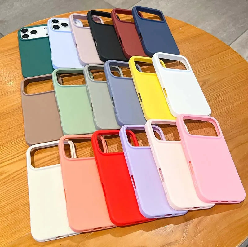 Luxury Matte Candy Color Silicone TPU Soft Phone Case for IPhone 17 Air 16 15 14 13 Pro Max 16E Back Cover Colorful Shell Caque