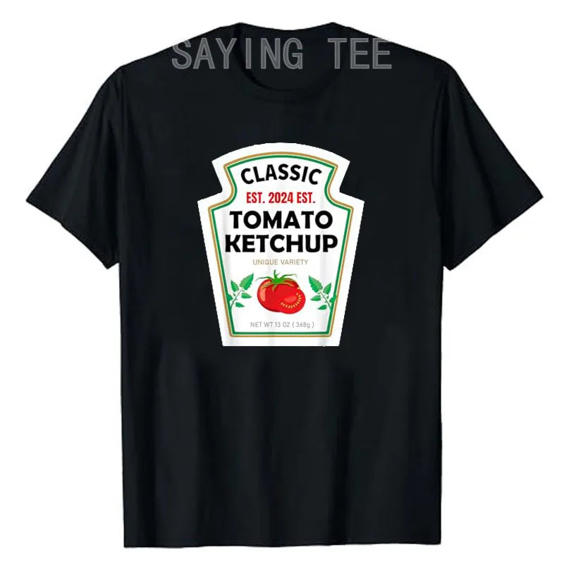 Red Ketchup Yellow Mustard DIY Costume Matching Couples Groups Halloween T-Shirt Gifts Lazy Easy Condiments Costumes Couple Tops