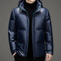 Men's Down Jacket Autumn Winter New Solid Color Thickened Warm Outdoor Travel Hooded Coat Men's White Duck Down padded Clothing