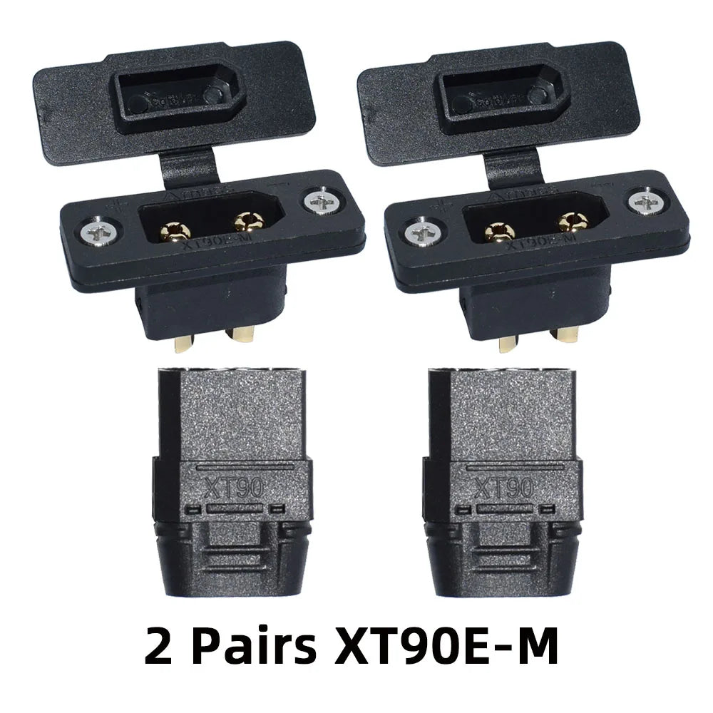 Amass XT90E-M Battery Connector XT90E Male Plug Gold-Plated Connector with PVC Protective Sleeve Dust Cap for RC Aircraft Drone