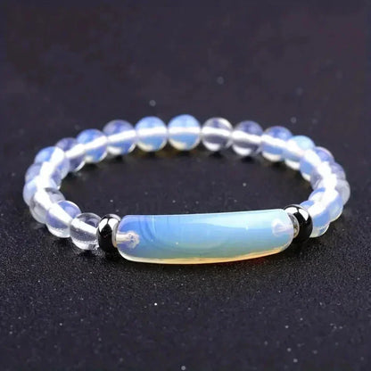 1pc Handmade Stone Bracelet Turquoise  Malachite Gemstone Crystal Rough Bracelet Body Energy Yoga