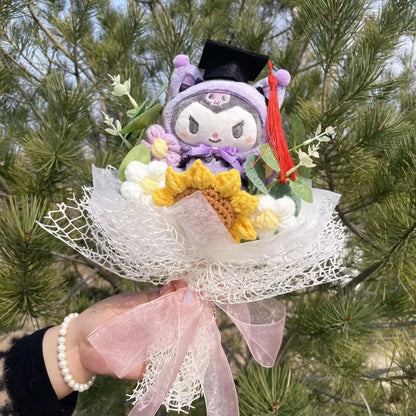 Cartoon Anime Series Hellokitty Kulomi Plush Toys Creative Graduation Bouquet Children's Day Birthday Graduation Gifts For Kids