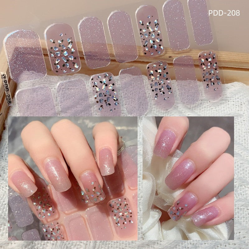 1PC Gel Nail Sticker Patch Slider Flower Gradient Color Back Glue Full Cover Waterproof Gel Nail Sticker UV Lamp Curing Manicur