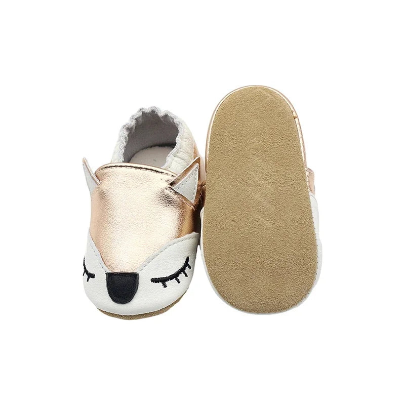 Autumn Baby Shoes Toddle Boys Girls Skid-Proof Shoe Soft Sheepskin Sneakers Fashion Animal Picture First Walker Moccasins 0-24M