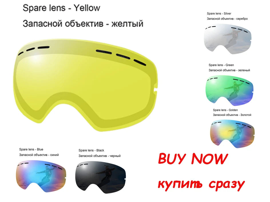 ELAX VISIŠKAI NAUJI Dvigubo sluoksnio nuo rasojimo slidinėjimo akiniai snieglenčių akiniai sniego motociklo akiniai lauko sporto akiniai
