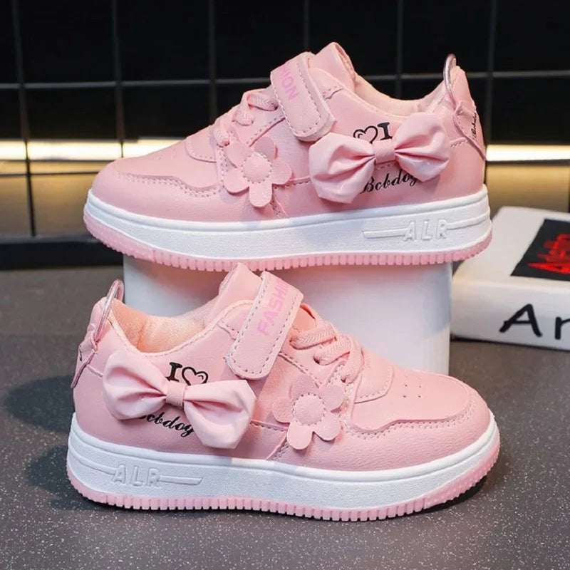Teenagers outdoor sneakers Student girls' cute bow sports shoes Comfortable soft sole running shoes casual tennis shoes