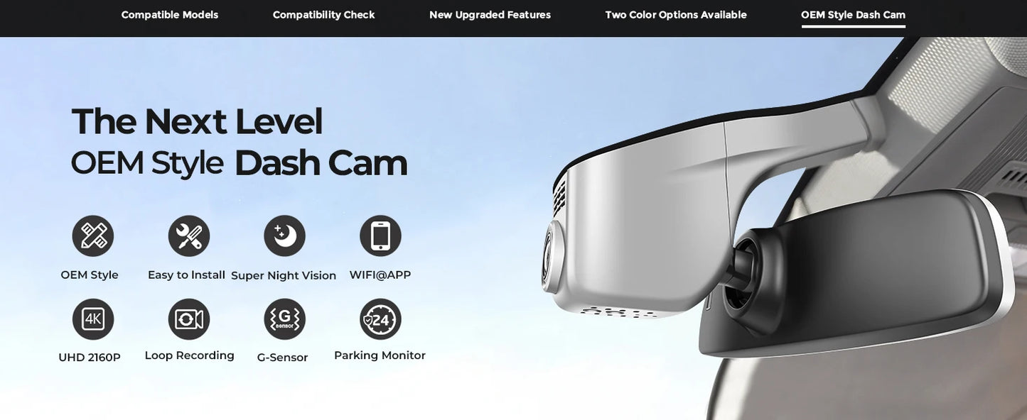 Mangoal 4K Dash Cam GPS WiFi & APP For Volkswagen Tiguan Gen2 AD BW Dash Car Camera 2018-2024 Plug and Play