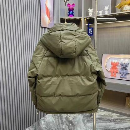 Fashion Men's Hooded Down Jacket Fall Winter Thick Warm Outdoor Windproof Sportwear Coats Male Disposable White Duck Down Jacket