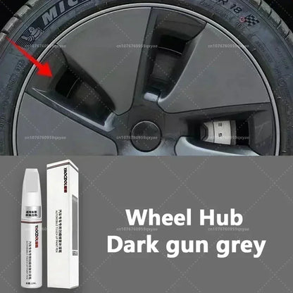 Suitable for Tesla Model 3 Y X S Automotive Paint Repair Pen Pearl White Clearcoat Pen Paint Repair Set Wheel Hub Silver