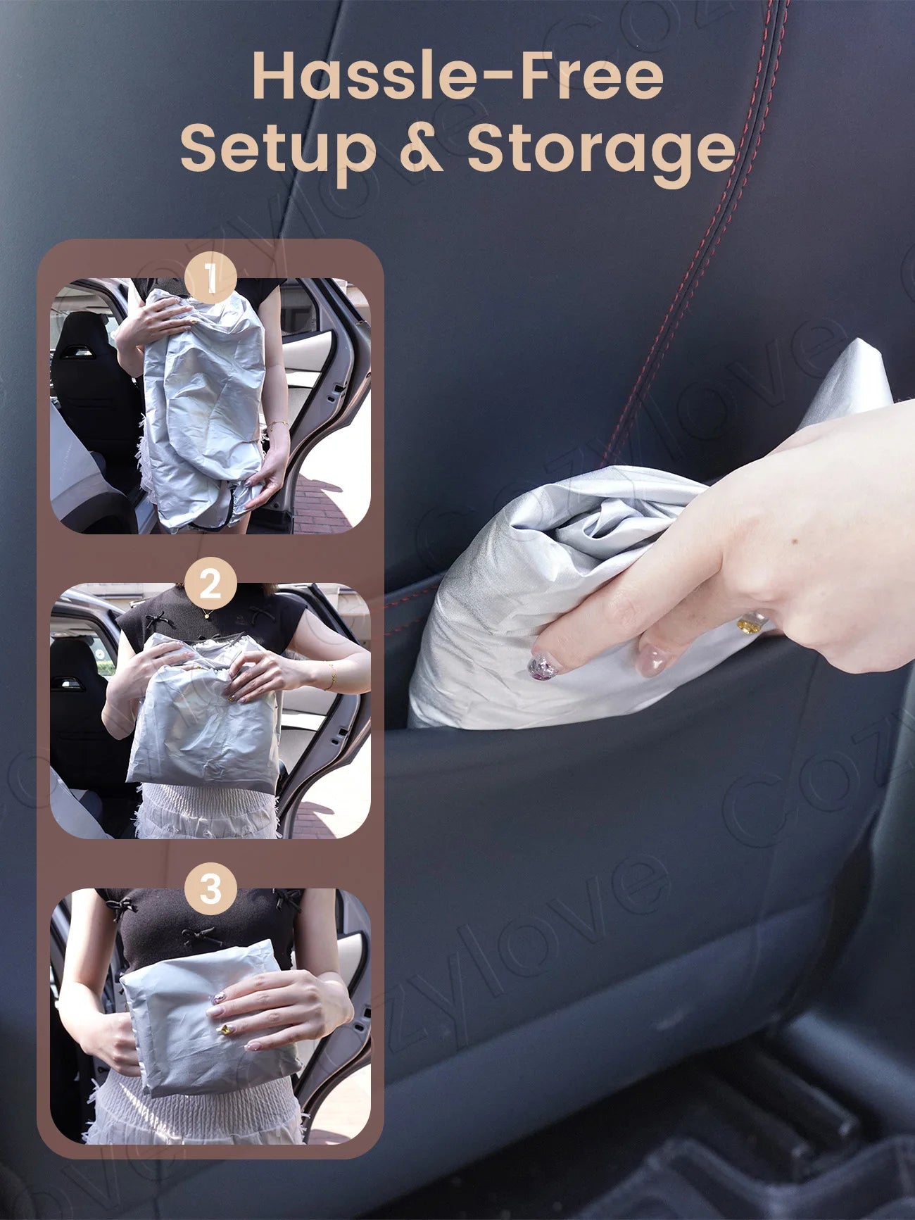 Universal Infant Car  Seat Sun Shade, Covers UV Rays & Reduces Heat for Safer, Cooler Rides — Silver
