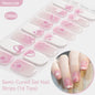 Gradient Auroras Semi Cured Gel Nail Strips Sparkly Shinning DIY Gel Polish Stickers for Nails Works with UV/LED Nail Lamps