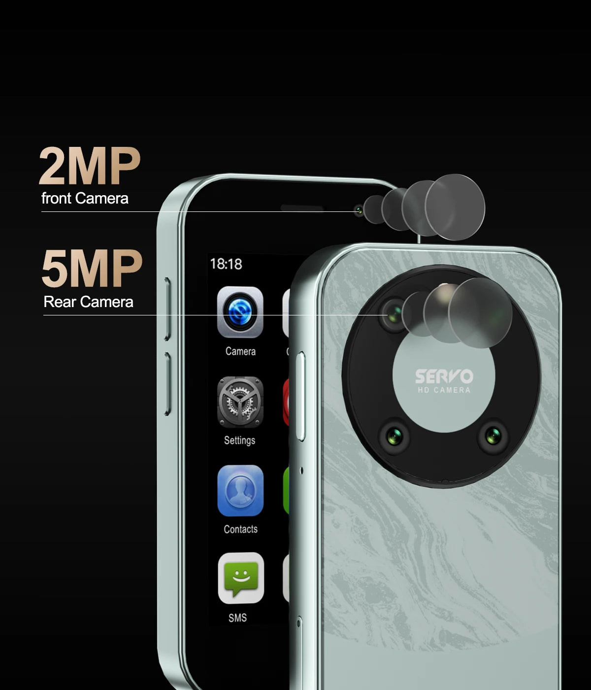 SERVO KING9000 4G LTE Mini Smartphone Android System RAM 2GB ROM 16GB Google Play WhatsAPP Hotspot 2 SIM Pocket Small Cellphones