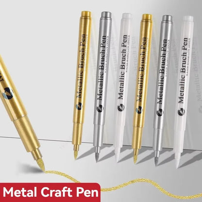 1/2PCS Gold Silver Metallic Marker Pen Waterproof Permanent Paint Marker Pen for Rock, Mug, Ceramic, Glass DIY Painting Supplies
