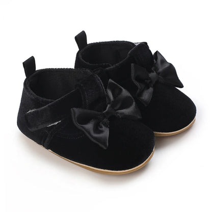 2025Black Fashion Newborn Party Princess Shoes  Boys And Girls' First Step Walking Shoes Rubber Soled Anti Slip Baby Shoes 0-18M