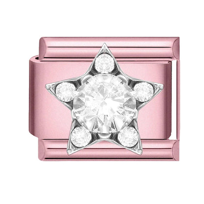 Pink Color Y2K Butterfly Star Bow Rabbit Heart Pendant Italian Charm Links Fit 9mm Stainless Steel Bracelet DIY Making Gifts