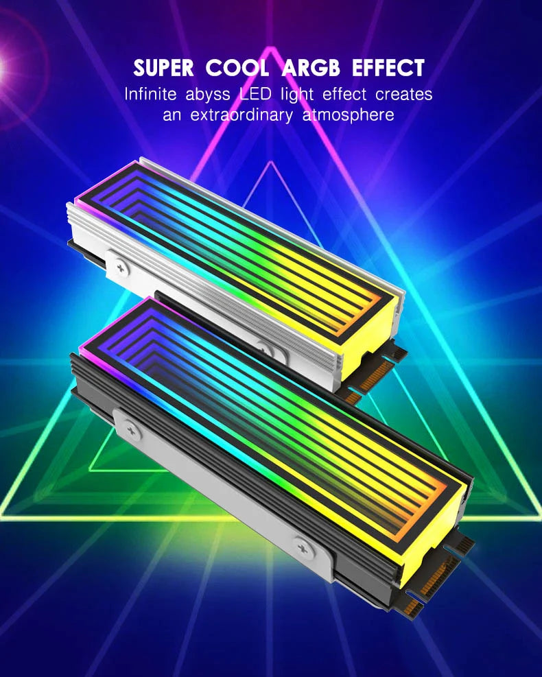 5V ARGB Sync Computer 2280 SSD M2 Radiator PC RGB M.2 Nvme Cooler Heatsink Endless Abyss Effect