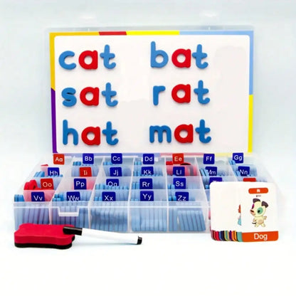 Magnetic letter spelling board set teaching tool, helpful for teaching and intellectual development, improving language skills