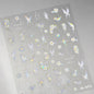 Shiny Jelly Butterfly Charming Golden Gradient Bowknot 5D Self Adhesive Nail Art Sticker Flower Petal Rhinestone Manicure Decals