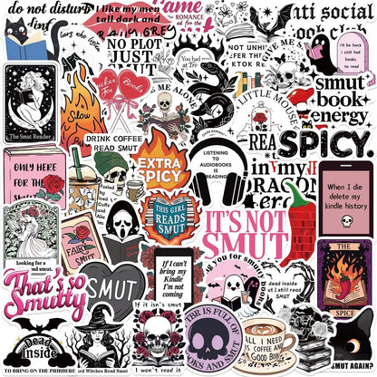 10/50/100pcs Mix Kawaii Smut Bookish Dark Romance Reading Book Stickers Aesthetic DIY Scrapbooking Notebook Laptop Phone Sticker