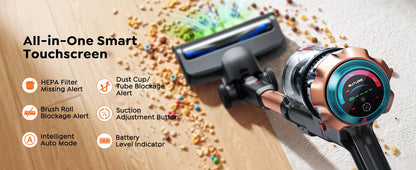 BUTURE S20 Cordless Vacuum Cleaner, 75KPa 650W Powerful Suction, 90 Min Runtime, Freestanding Charging Dock, Removable Battery, Smart Display Stick Vacuum for Pet Hair, Carpets and Hard Floors