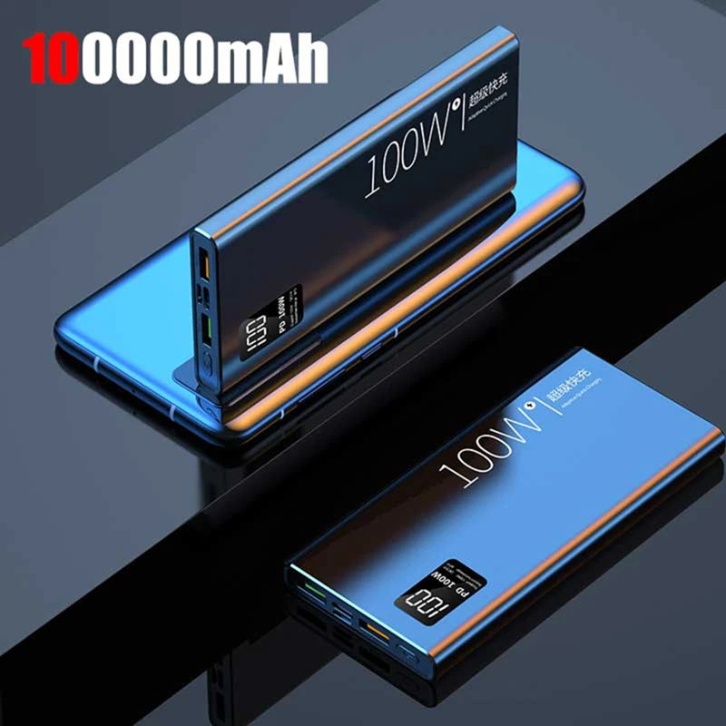Lenovo 200000mAh Power Bank High Capacity 100W Super Fast Charging Portable External Battery With LED Digital Display For iphone