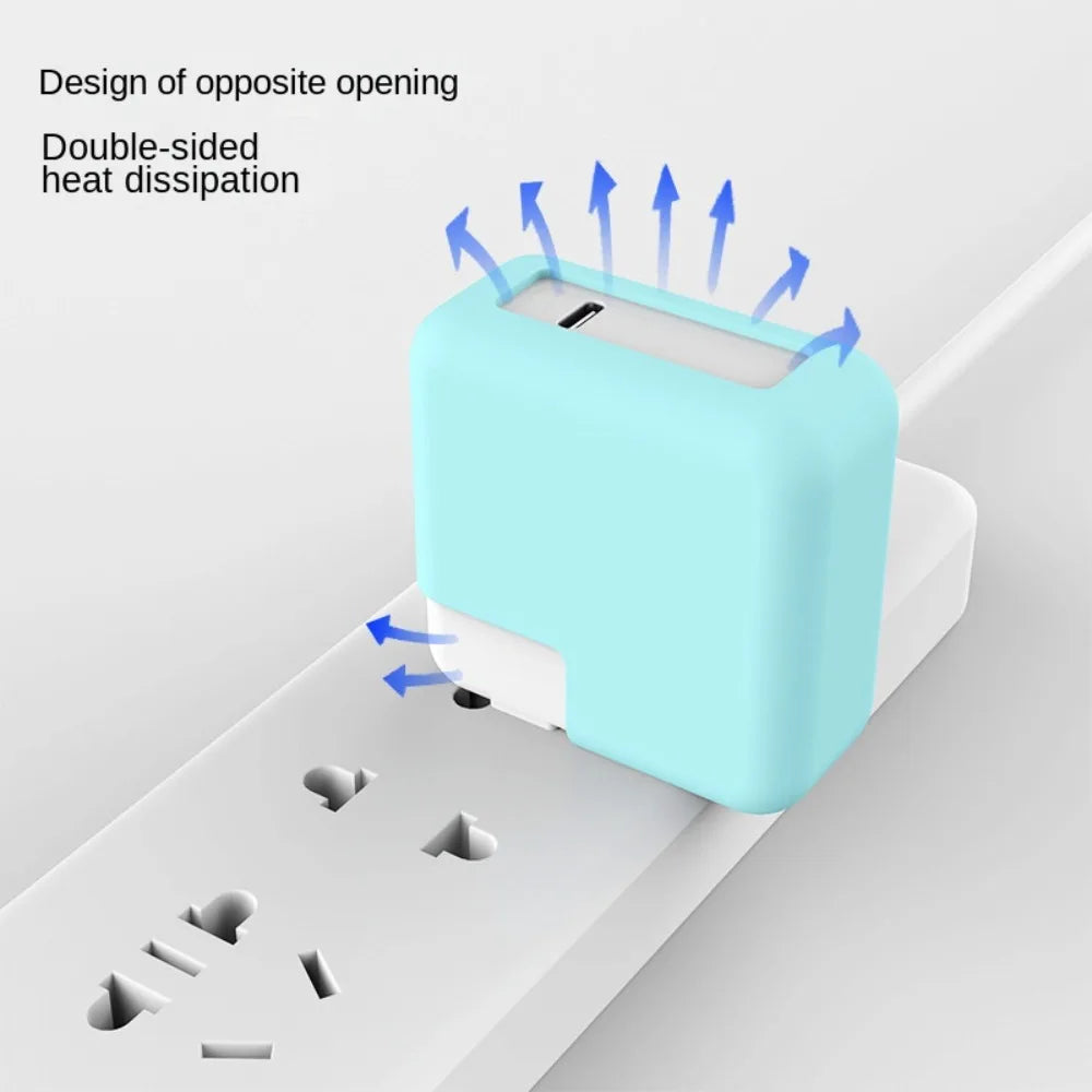 Portable Silicone Power Adapter Case Shockproof Anti-drop Elastic Cover 30W/45W Dust-proof Charger Case for MacBook