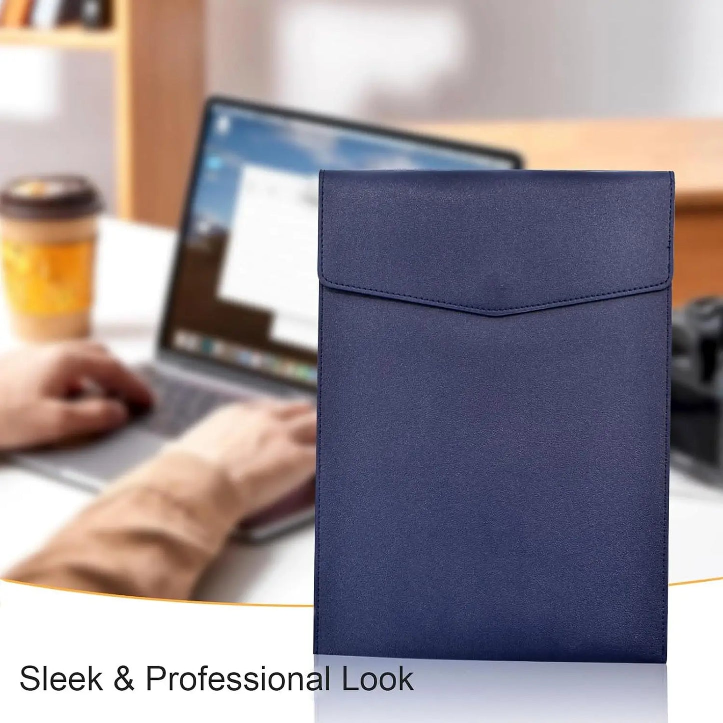 A4 Leather File Folder Simple Large Capacity Document Bag Fashion Briefcase Data Contract Bill File Bag Office Paper Organizer