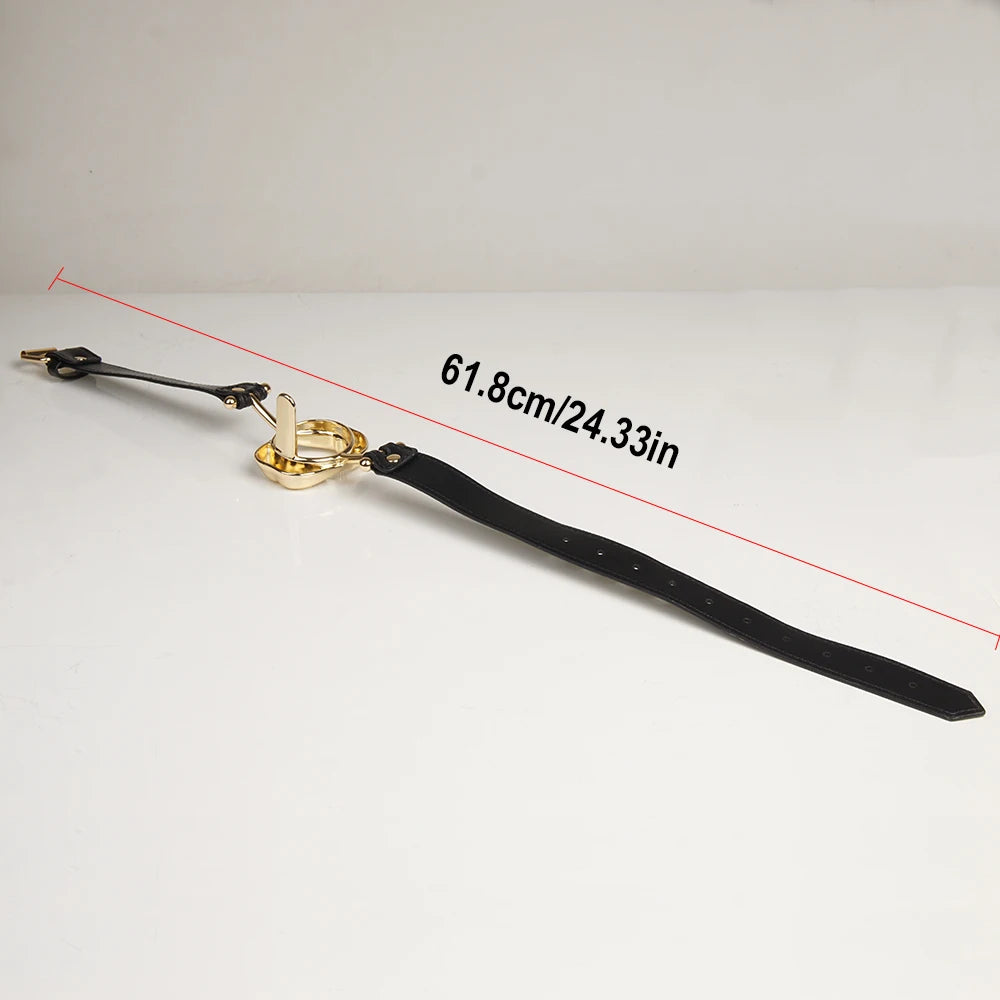 BDSM Metal Ring Tongue Gag, SM Deep Throat Mouth Gags Restraints,SM Bondage,Sex Toys for Couples