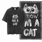COOLMIND DB Cat Printed Cotton Acid Washed Exclusive Graphic Unisex T Shirt Cool Streetwear Men Tshirts Big Size Tee for Men