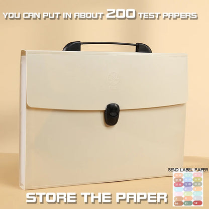 A4 File Folder 13 Layers Fashion Storage Bag Desktop Organizer for School Office Supplies Test Paper Stationery