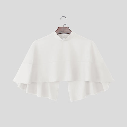 INCERUN Men Sets Patchwork Turtleneck Irregular Crop Shirt Cloak & Wide Leg Pants 2PCS Streetwear Loose Fashion Casual Men Suits