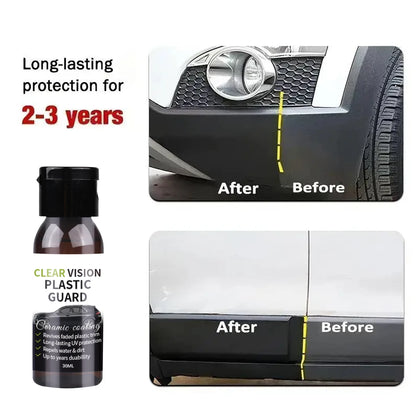 Car Plastic Restorer Ceramic Coating 2-3 Years Long-Lasting Protect Repair Whitening Black Shine Plastic Trim & Rubber Care P9