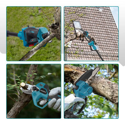 YOFIDRA 3IN1 Brushless Electric Chainsaw Telescoping Pole High Branch Saw Woodworking Pruning Power Tool  Makita 21V Battery Pin