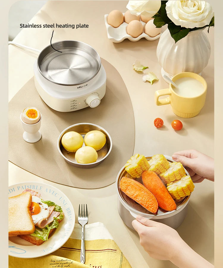 360W Electric Egg Boiler Breakfast Machine Multicooker Steamer Automatic Egg Cookers Home Egg Custard Steaming Cooker with Timer