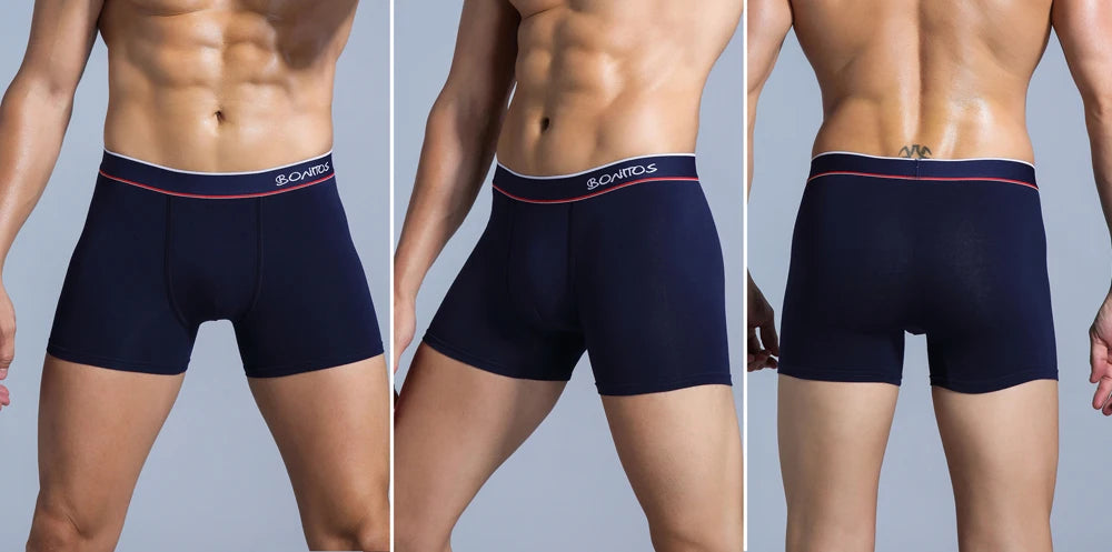 4pcs Cotton Boxer Shorts Soft Men's Panties BONITOS Letter Waistband Men Underpants Boxer Briefs Sexy Underwear for Man Boxers
