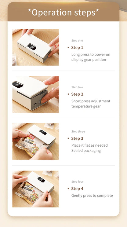 Bag Sealer Mini Plastic Bags Sealer 2in1 Portable Packaging thermal Sealing Machine Rechargeable Food Storage Plastic Bag Sealer