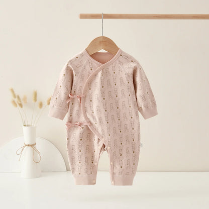 AYNIGIELL Spring Autumn 0-6 Months Baby Jumpsuit Cartoon Pattern Male and Female Infants 100%Cotton Rompers Infant Clothing
