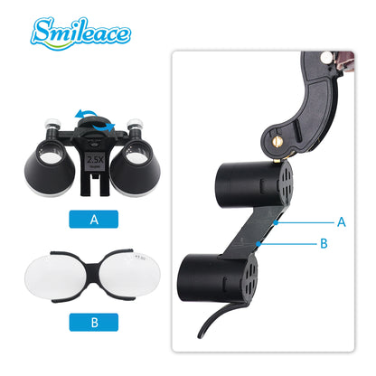 2.5X 3.5X Binocular Dental Loupe Magnification Headlamp with Single Battery Surgical LED Headlight for Dentist Medical Lamp