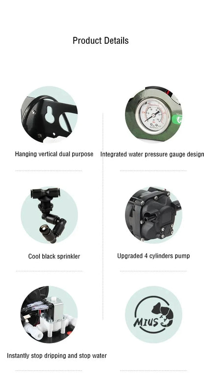 MIUS C Series Reptile Mister Fogger Terrariums Humidifier Rainforest High Pressure Silent Pump Fog Machine Sprayer System