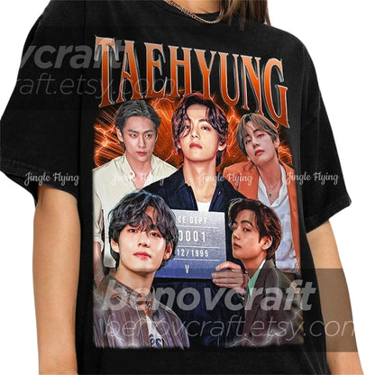 Taehyung Retro 90s Bootleg Tshirt Kpop Shirt Gift For Woman And Man