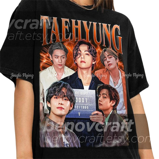 Taehyung Retro 90s Bootleg Tshirt Kpop Shirt Gift For Woman And Man