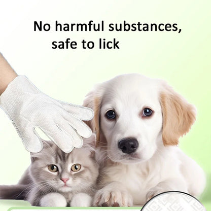 Pet Wash Free Cleaning Gloves Cat and Dog Bathing Deodorization Dry Cleaning Wet Wipes for Puppies and Kittens 6 Pieces
