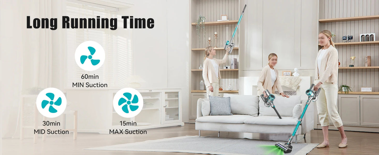 Wireless Vacuum Cleaner, Upgraded Version of Household Green Light Anti Entanglement Floor Brush, Automatic Dust Sensing, Suitable for Hardwood Floors, Carpets, Tiles, Suitable for Hardwood Floors, Carpets, Tiles