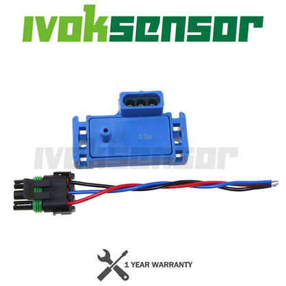 NEW For GM STYLE 3BAR Turbo Boost MAP Sensor For Electromotive Motec Megasquirt With Plug 12223861 16040749 12219935