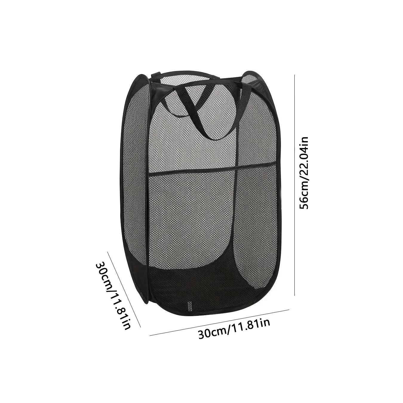 Space-Saving Fabric Laundry Hamper - Collapsible & Portable Mesh Design with Sturdy Carry Handles for Home Use